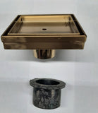 SQUARE DRAINS, TILE IN "INVISIBLE" or w/ Designer Cover