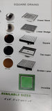 SQUARE DRAINS, TILE IN "INVISIBLE" or w/ Designer Cover